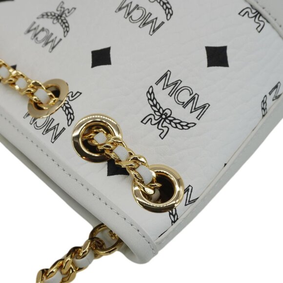 MCM  Aren Mini Visetos Canvas Chain Backpack White main image 9